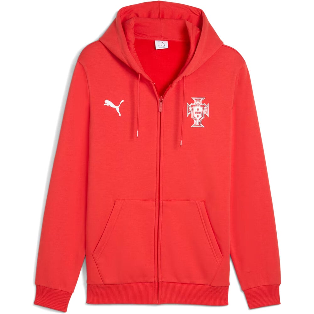 Puma sudadera entrenamiento fútbol PORTUGAL 25  ftblESS FZ Hooded Jacket FL vista frontal