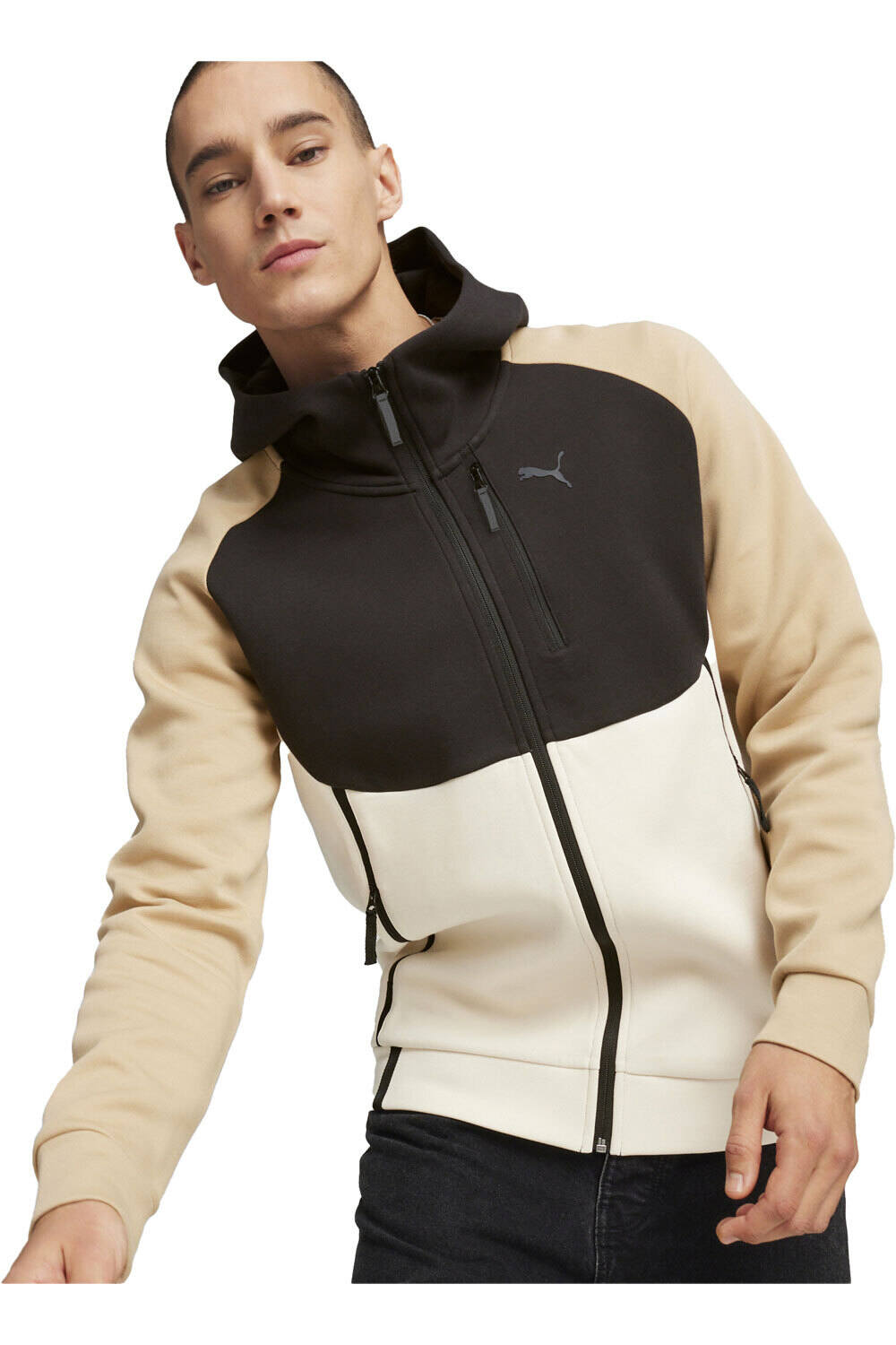 Puma sudadera hombre PUMATECH FZ Hoodie DK vista frontal