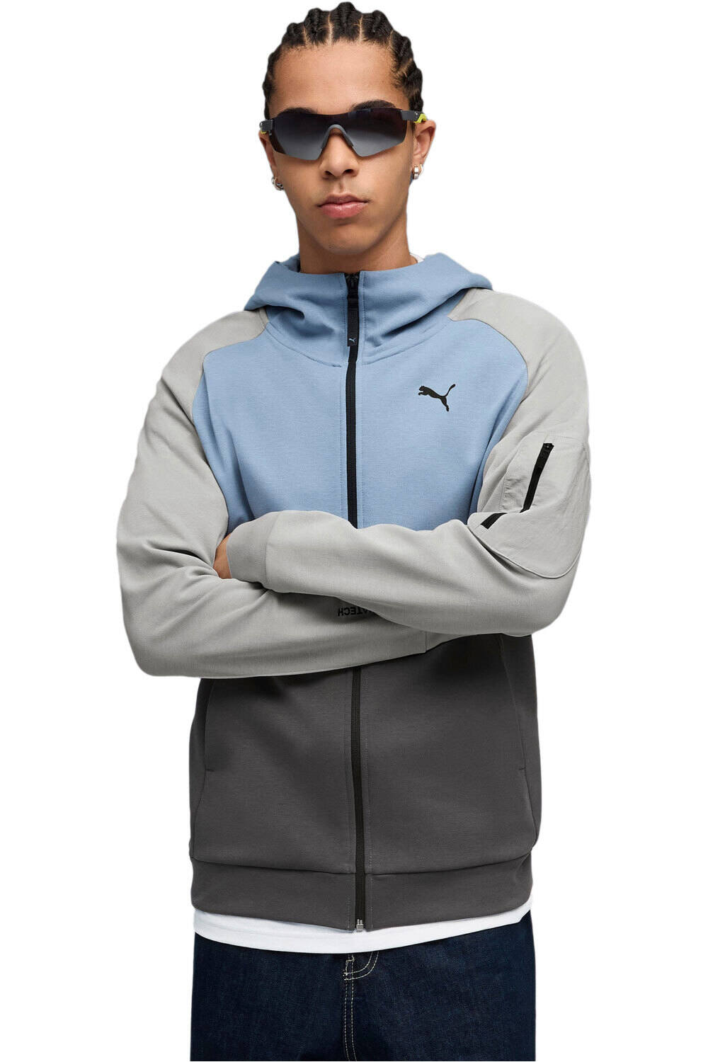 Puma sudadera hombre PUMATECH FZ Hoodie vista frontal