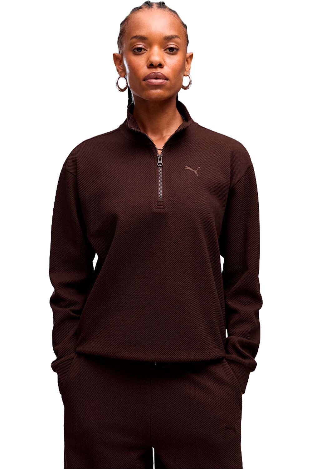 Puma sudadera mujer ESS ELEVATED Standar vista frontal