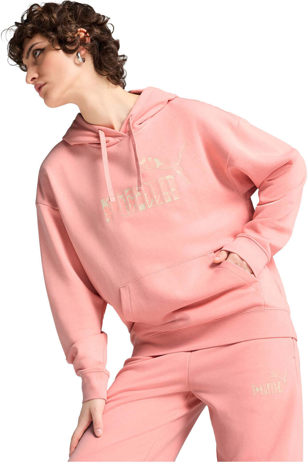 Puma sudadera mujer ESS NATURE 2.0 Comfort Hoodie TR vista frontal