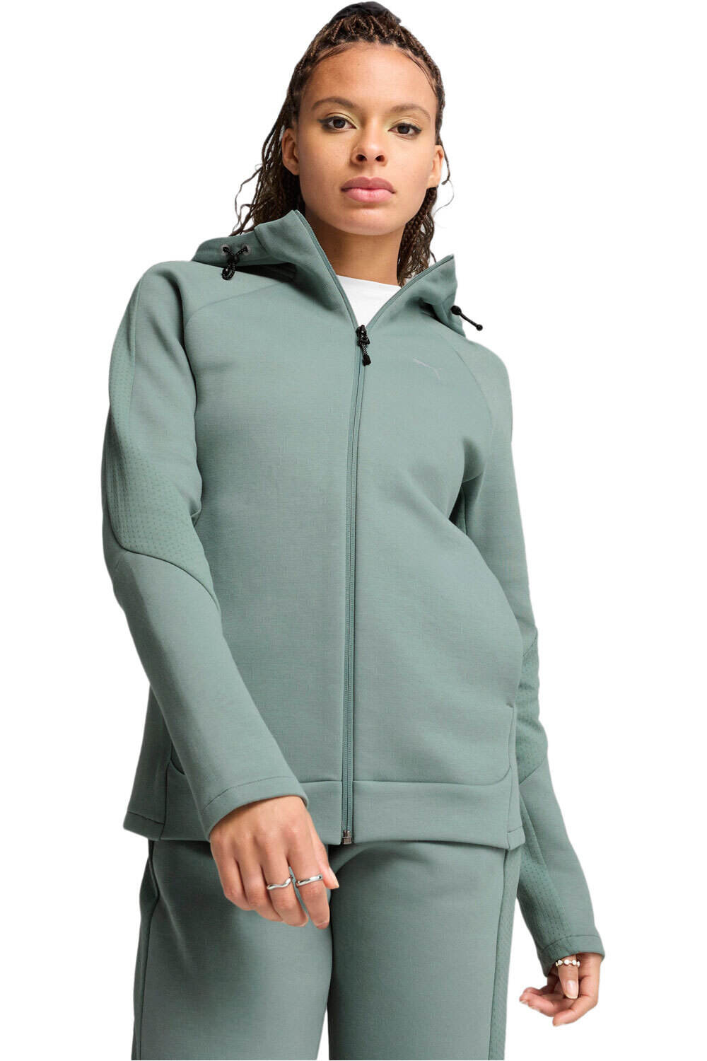 Puma sudadera mujer EVOSTRIPE Full-Zip H vista frontal
