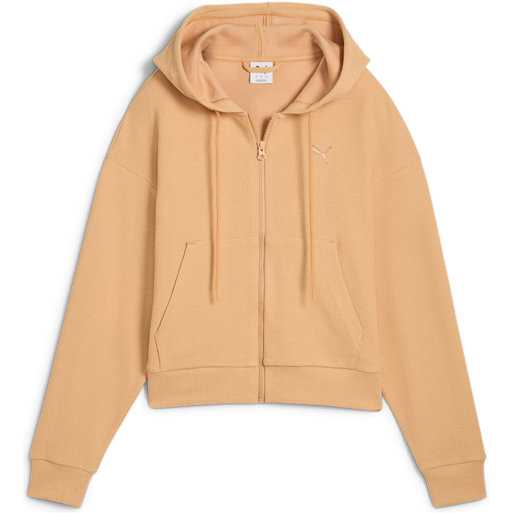 Puma sudadera mujer HER Comfort Crop Full-Zip Hoodie vista frontal