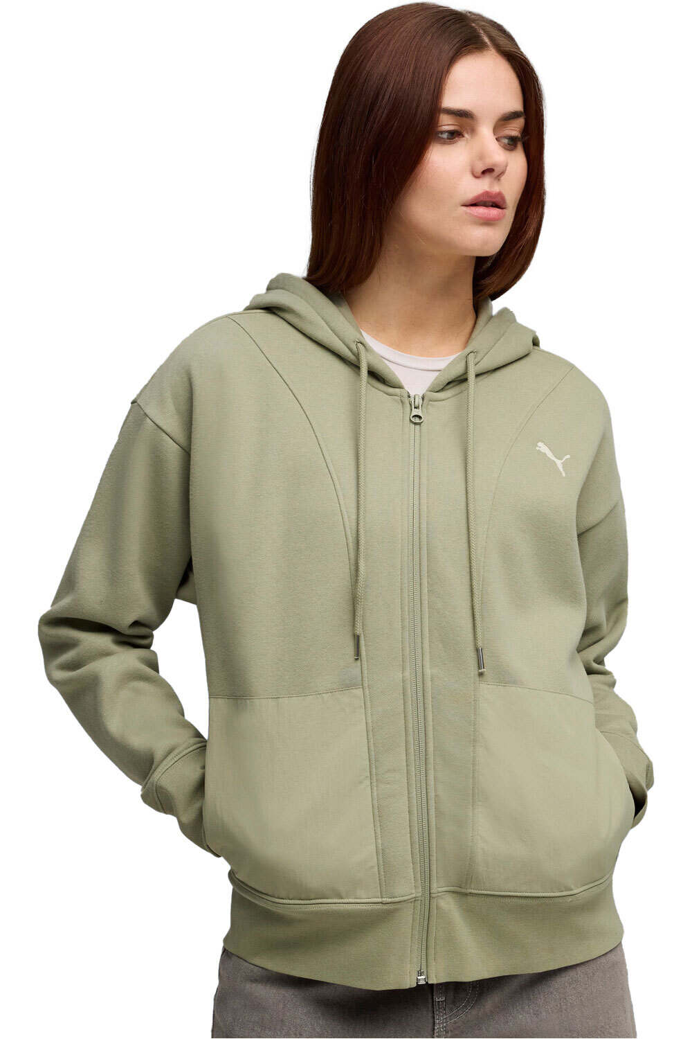 Puma sudadera mujer HER Relaxed Full-Zip vista frontal