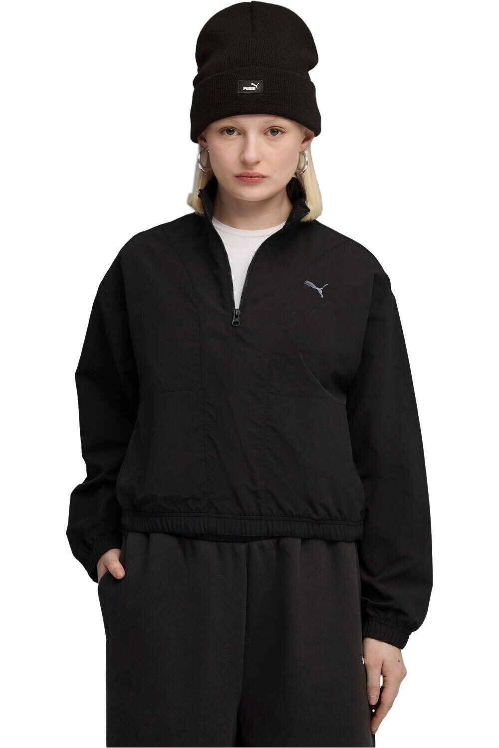 Puma sudadera mujer HER Relaxed Woven Ha vista frontal