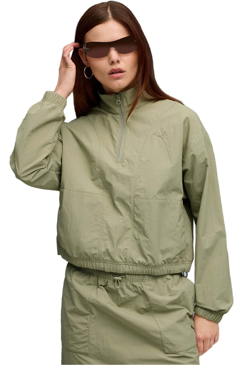 Puma sudadera mujer HER Relaxed Woven Ha vista frontal