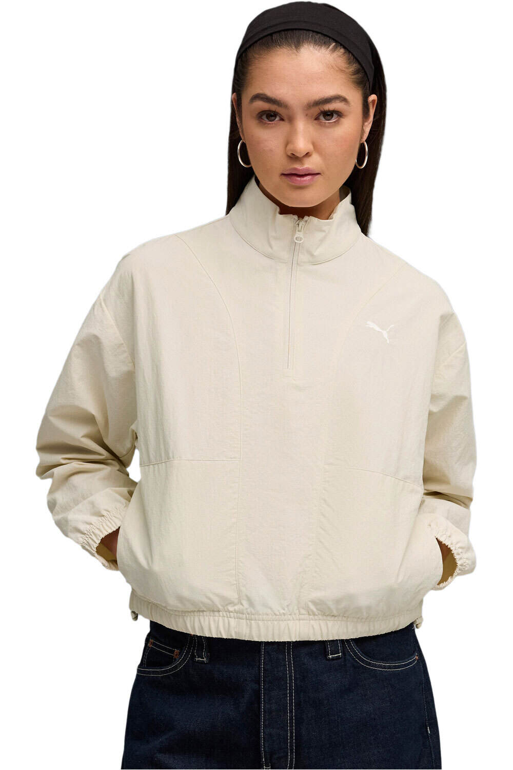 Puma sudadera mujer HER Relaxed Woven Ha vista frontal