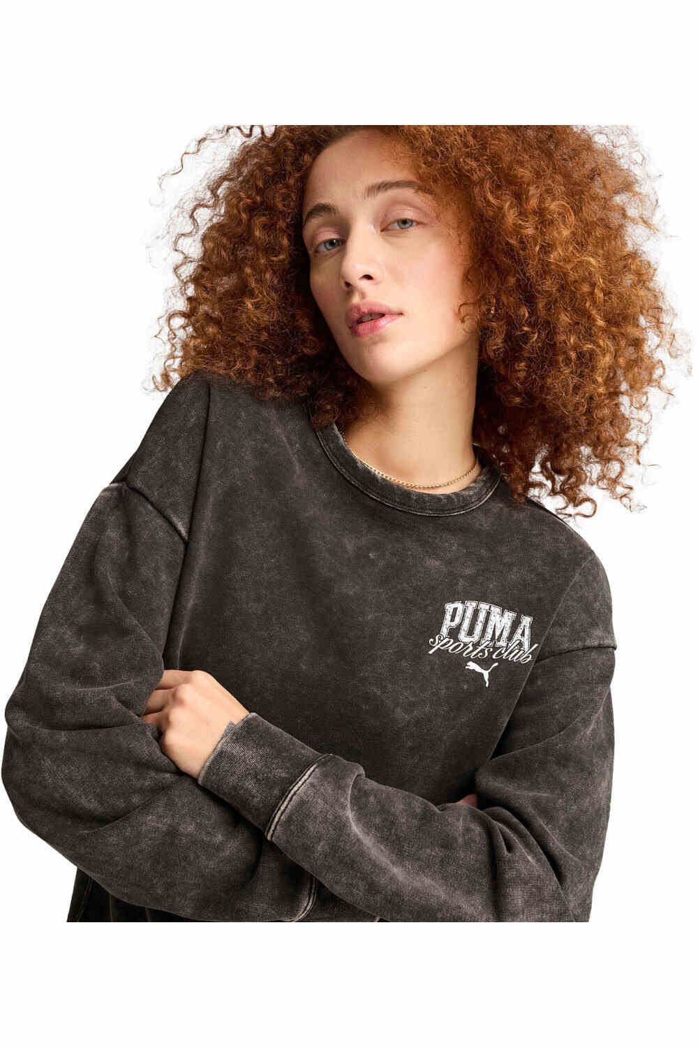 Puma sudadera mujer PUMA CLASS Comfort Washed Crew TR vista detalle