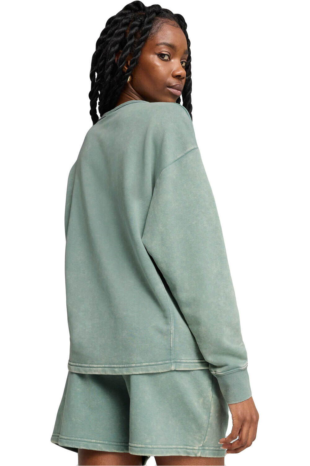 Puma sudadera mujer PUMA CLASS Comfort Washed Crew TR vista trasera