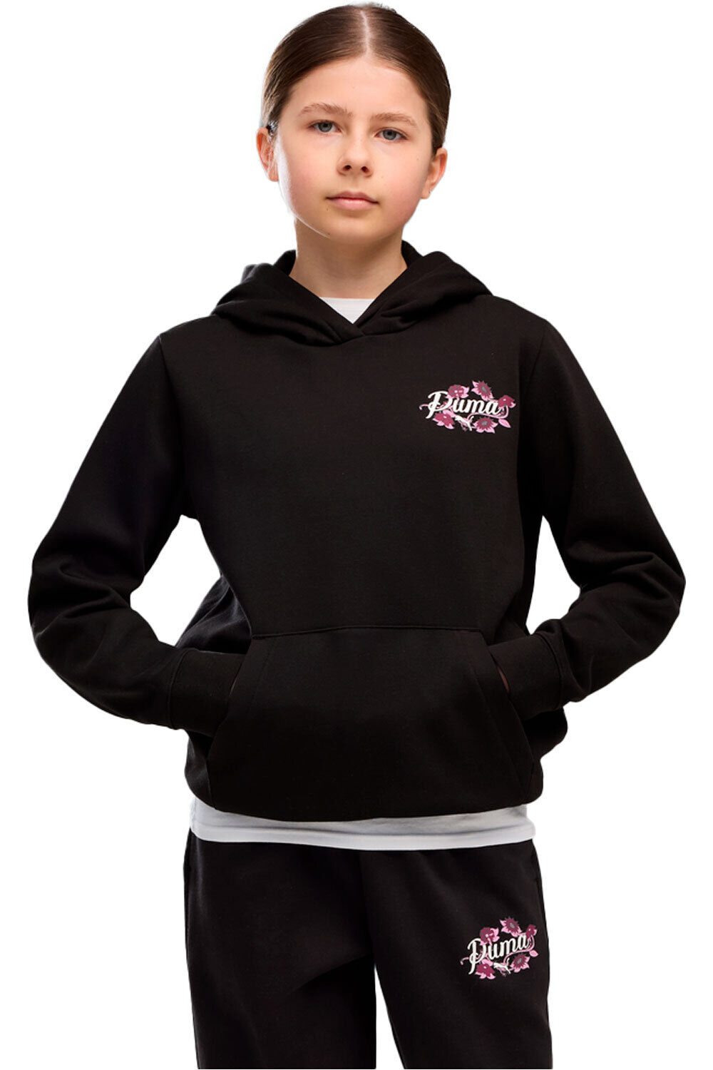 Puma sudadera niña ESS NATURE 2.0 Graph vista frontal