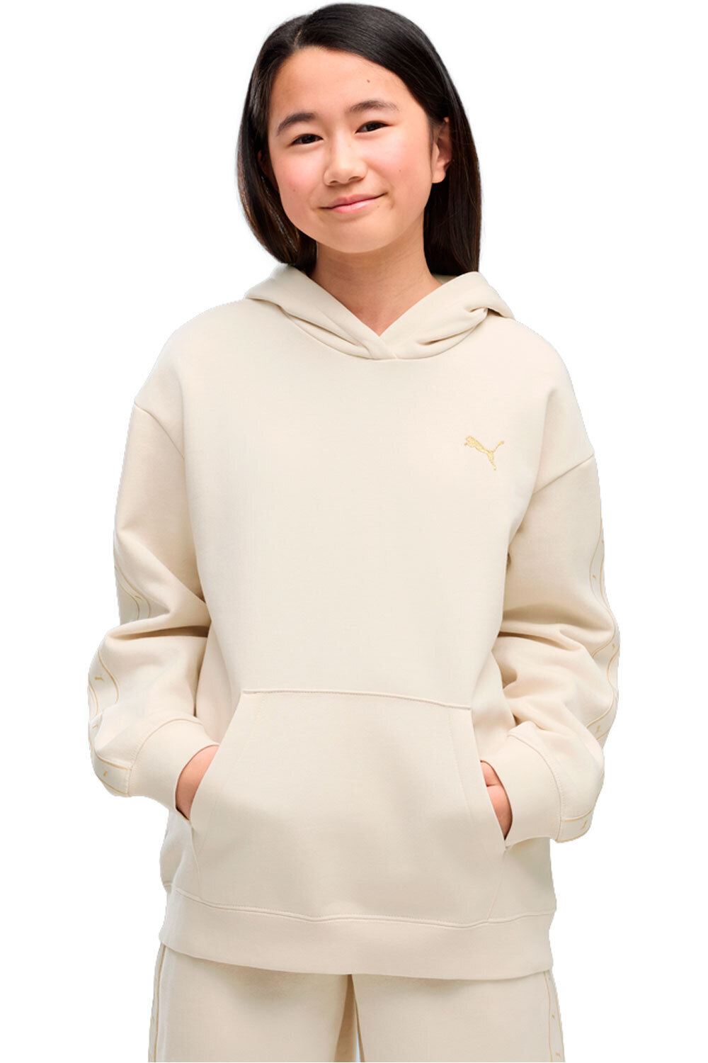 Puma sudadera niña ESS TAPE Relaxed Hoo vista frontal