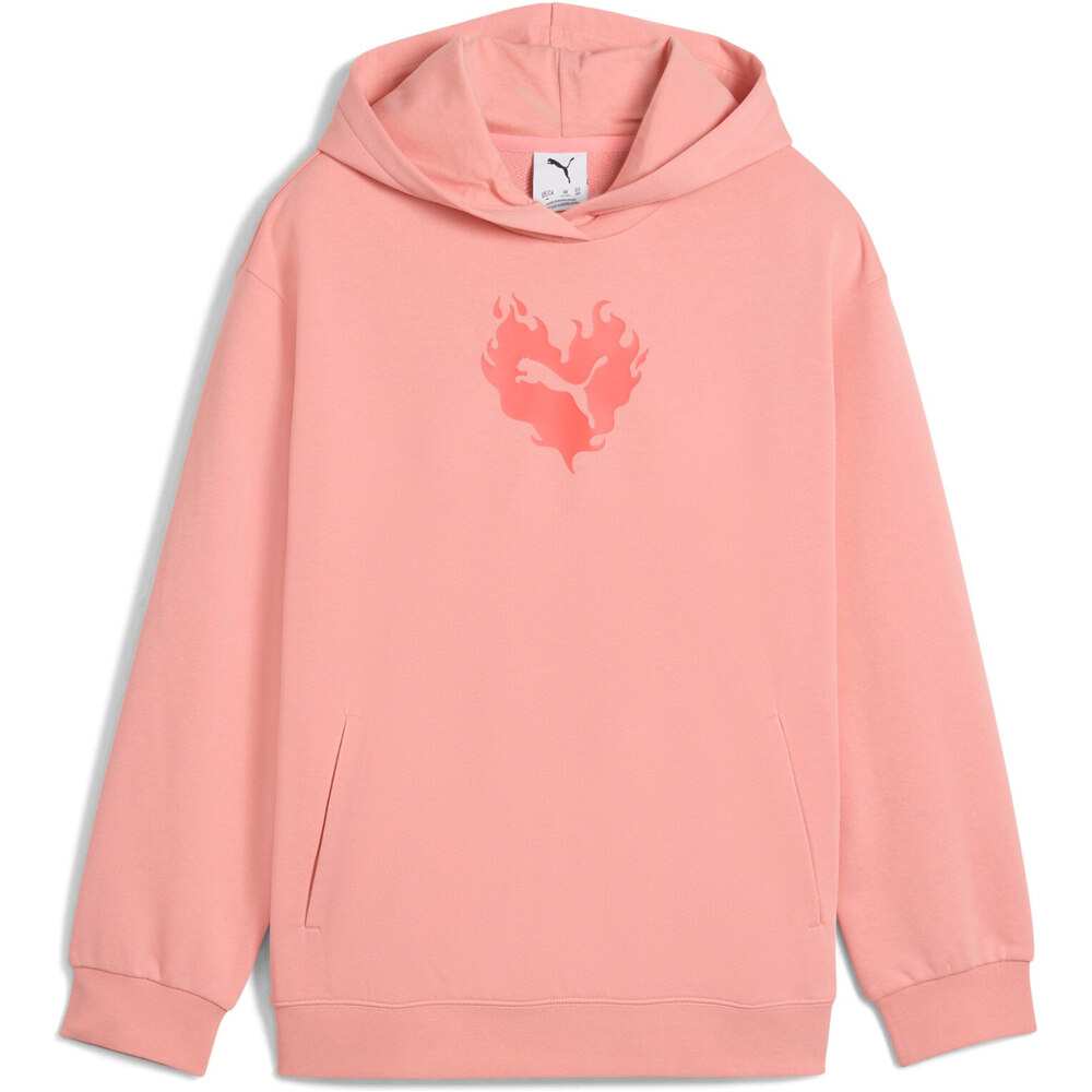 Puma sudadera niña FLAMING LOVE Hoodie TR G vista detalle