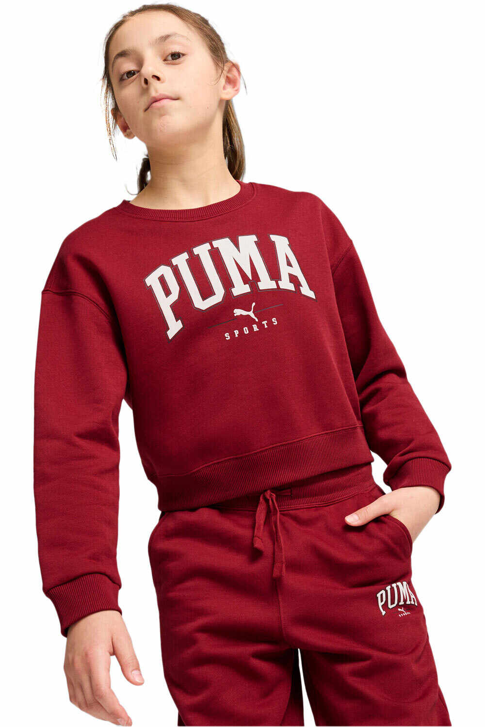 Puma sudadera niña PUMA SQUAD Crew FL G vista frontal