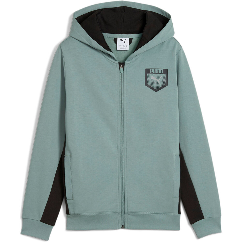 Puma sudadera niño ACTIVE SPORTS Graphic Hoodie Full-Zip TR vista frontal