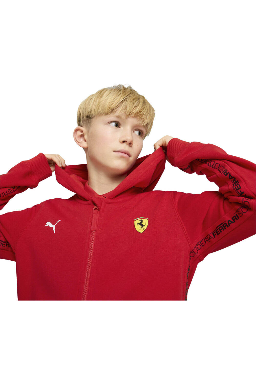 Puma sudadera niño Ferrari Race Kids Hoodie vista detalle