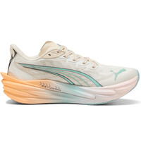 Puma zapatilla running mujer DEVIATE NITRO BEIGE lateral interior
