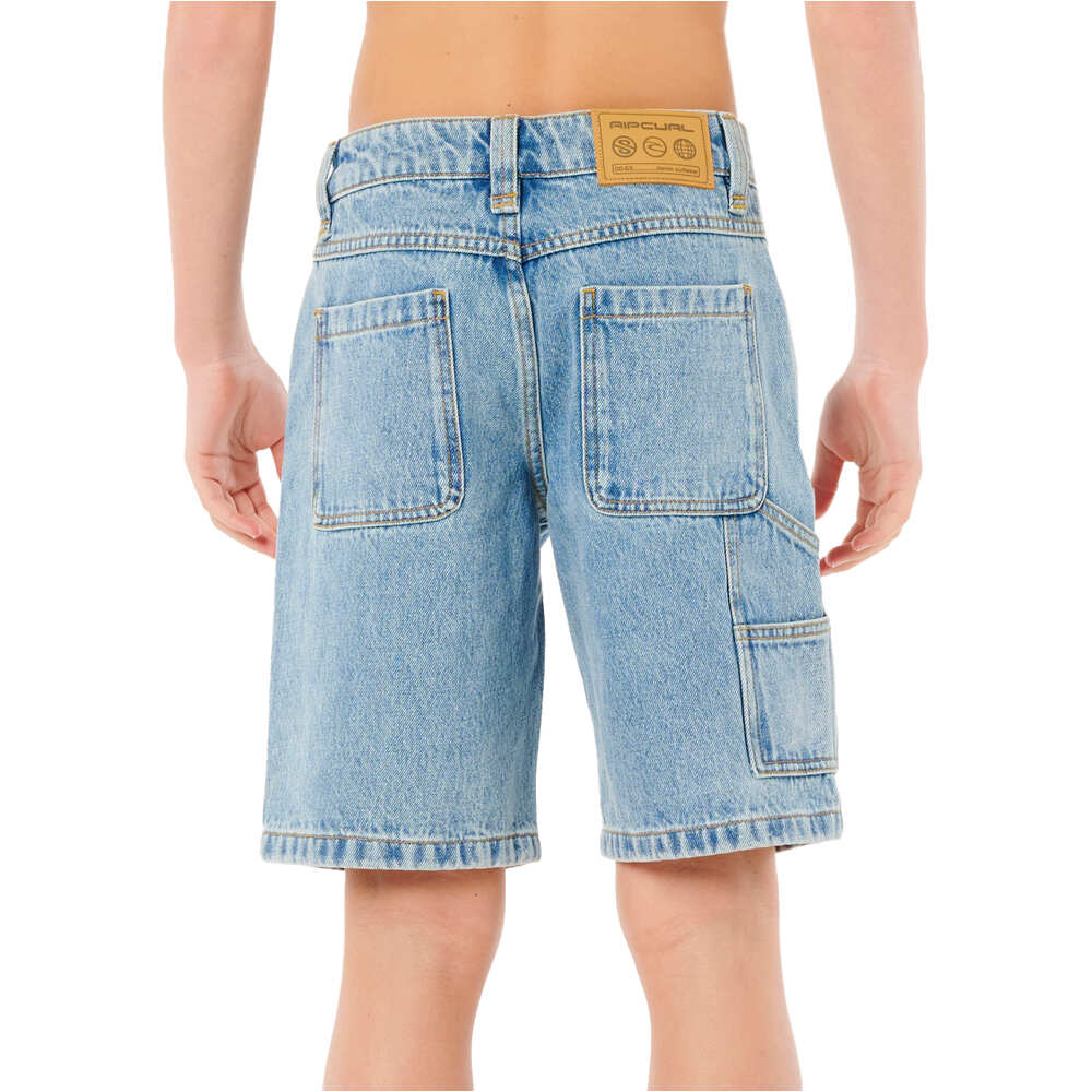 Rip Curl bermuda niño HYPED UP DENIM WALKSHORT-BOY vista trasera