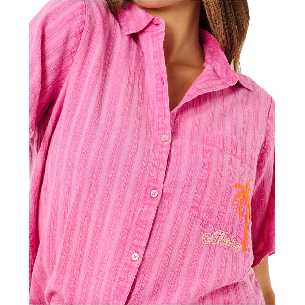 Rip Curl camisa manga corta mujer HOTEL MALIBU EMBROID SHIRT vista detalle