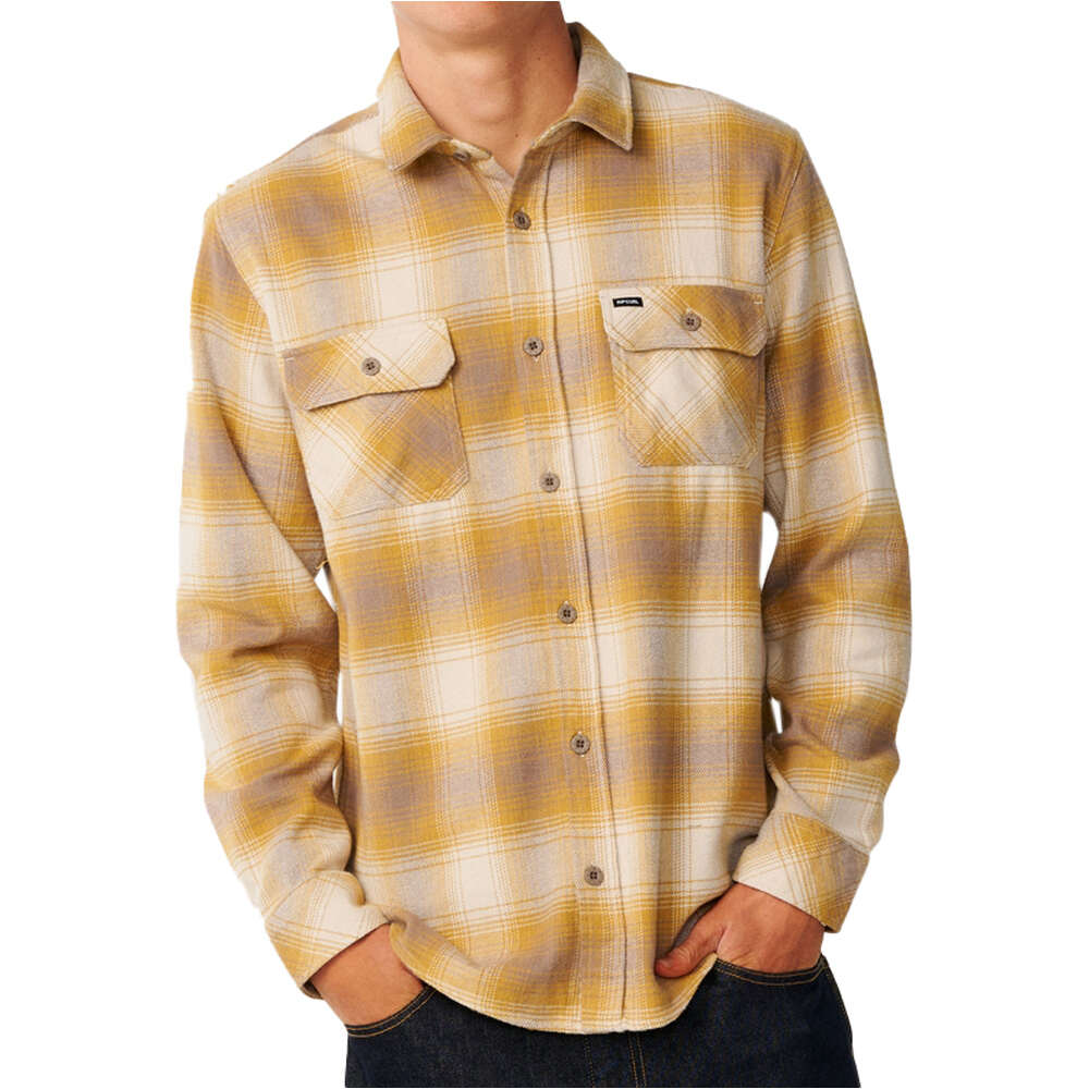 Rip Curl camisa manga larga hombre CLASSIC SURF COUNT FLANNEL vista frontal