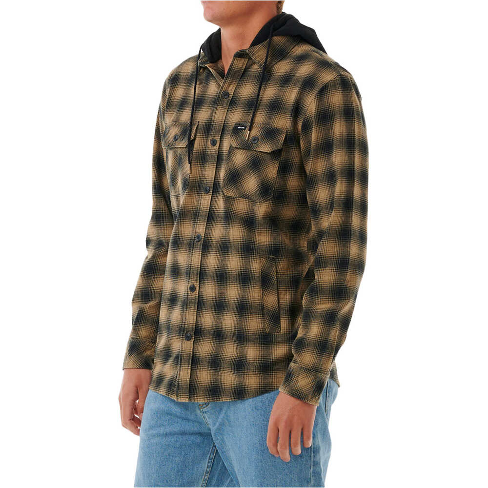 Rip Curl camisa manga larga hombre GRUNTER FLANNEL HOOD SHRT vista detalle