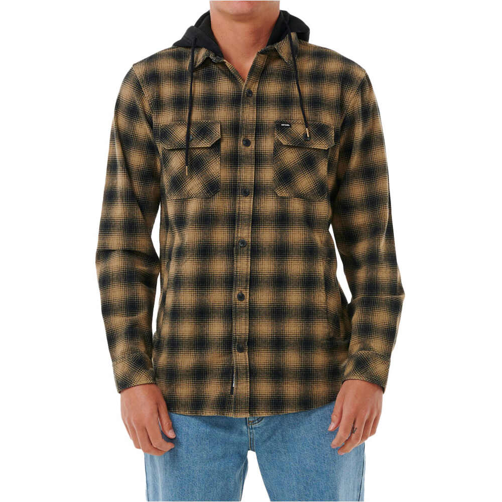 Rip Curl camisa manga larga hombre GRUNTER FLANNEL HOOD SHRT vista frontal
