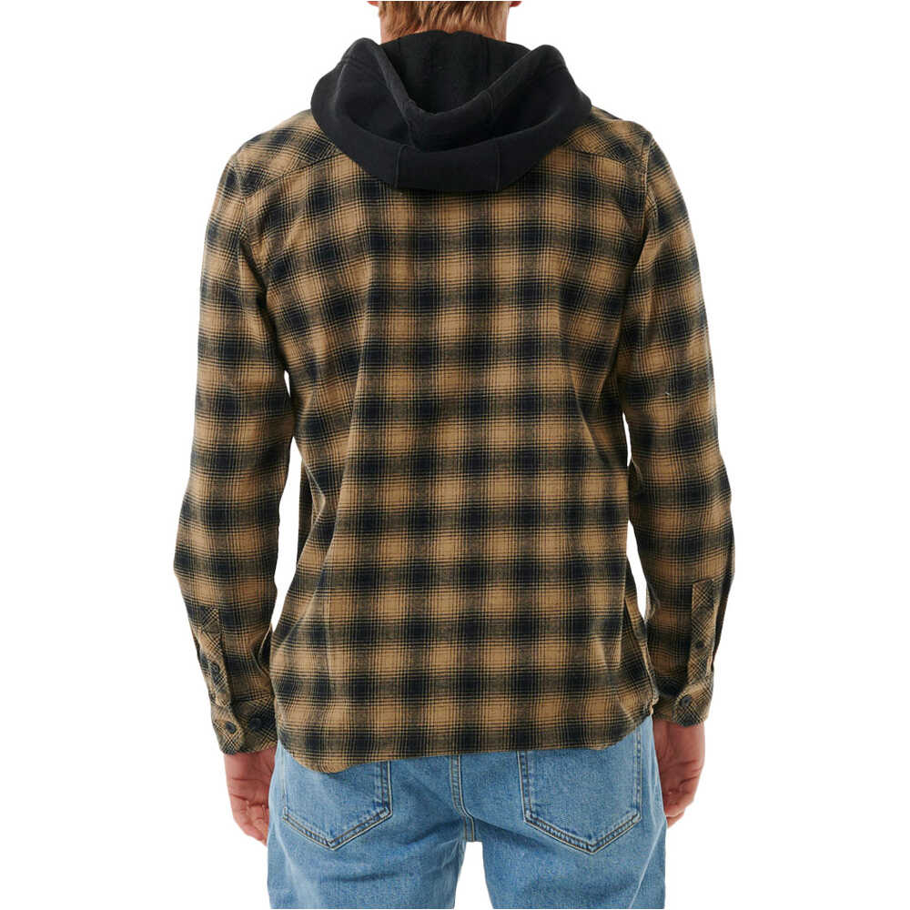 Rip Curl camisa manga larga hombre GRUNTER FLANNEL HOOD SHRT vista trasera