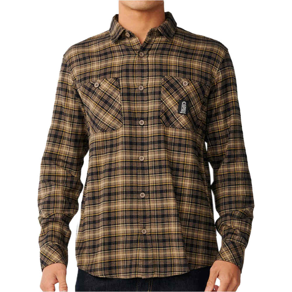 Rip Curl camisa manga larga hombre S-SERIES SOLUCELLAIR FLANNEL vista frontal