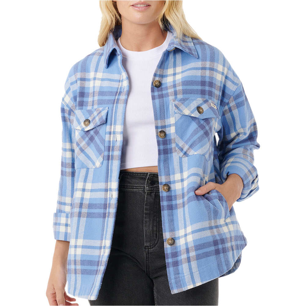 Rip Curl camisa manga larga mujer OCEANIC L/S FLANNEL SHIRT vista frontal