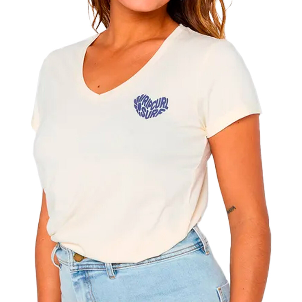 Rip Curl camiseta manga corta mujer HEART V NECK TEE vista detalle