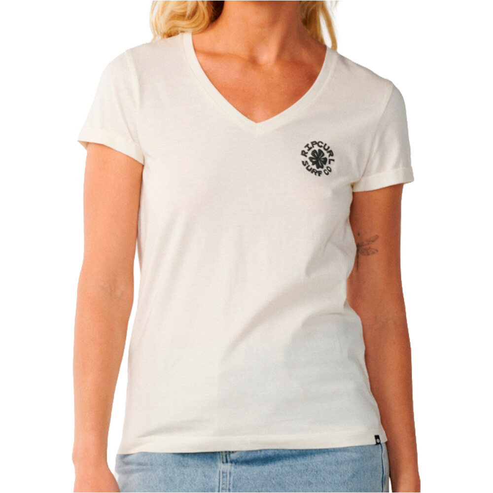 Rip Curl camiseta manga corta mujer PARTY WAVE V NECK TEE vista frontal