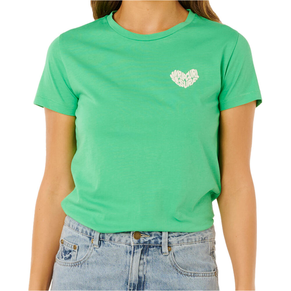 Rip Curl camiseta manga corta mujer RC HEART LOGOS TEE vista frontal