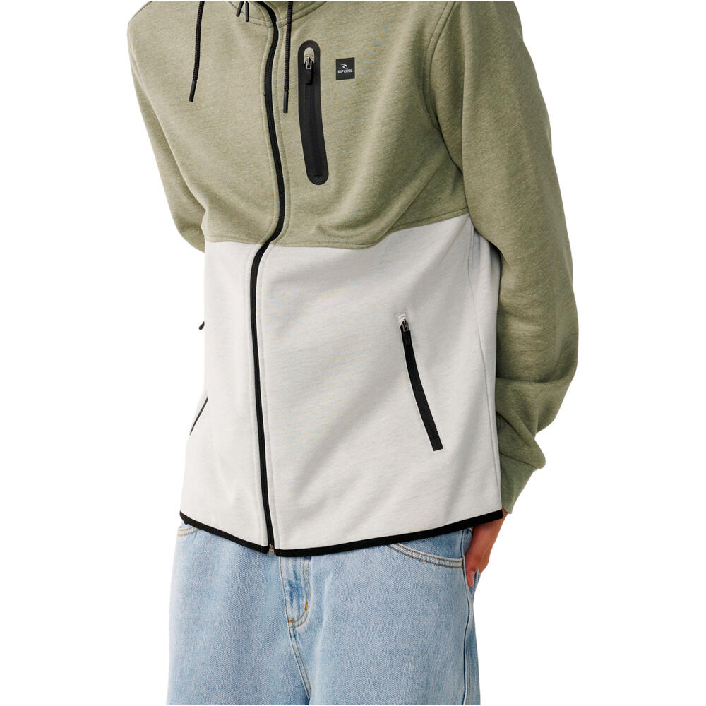 Rip Curl chaquetas hombre DEPARTED BONDED DWR ZIP THRU vista detalle