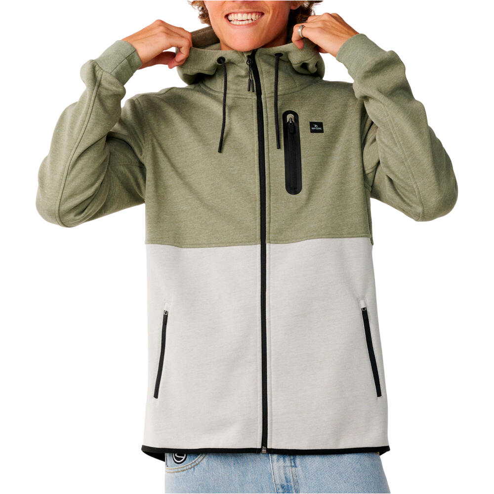 Rip Curl chaquetas hombre DEPARTED BONDED DWR ZIP THRU vista frontal