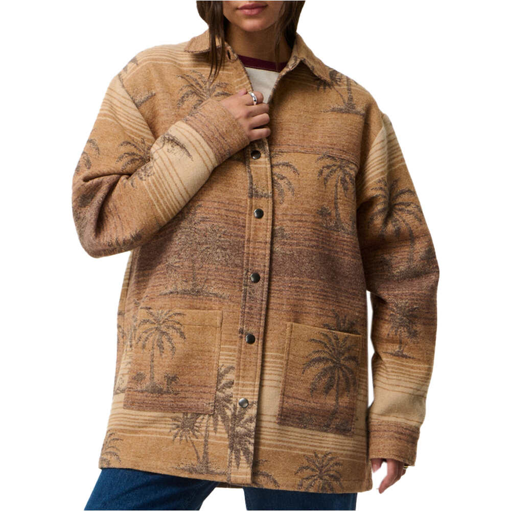 Rip Curl chaquetas mujer RETRO SWELL JACQUARD SHACKET vista frontal