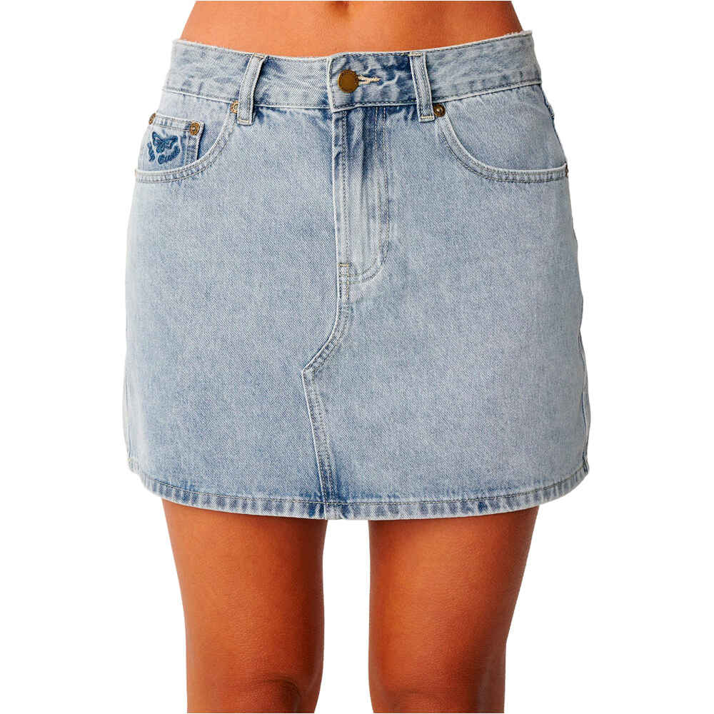 Rip Curl faldas mujer TABBY 2.0 DENIM MINI SKIRT vista frontal