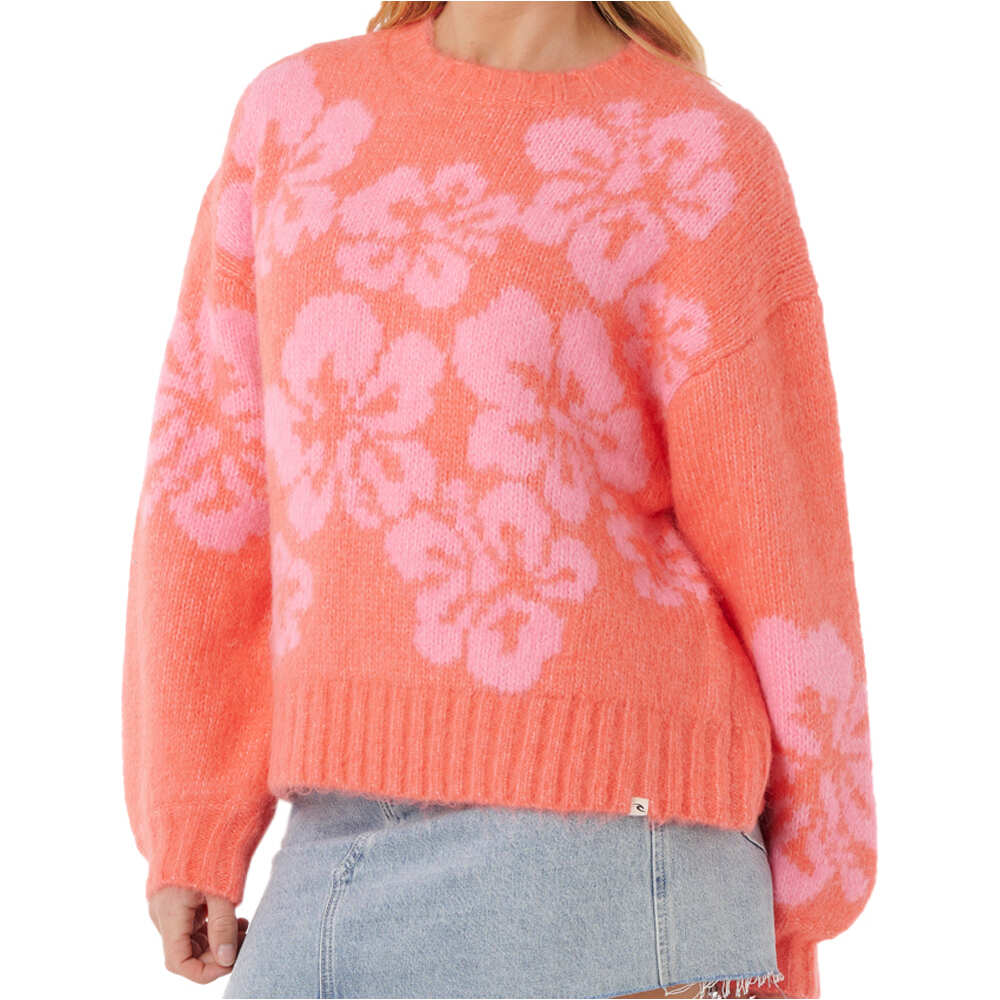 Rip Curl jersey mujer HIBISCUS HEAT JACQUARD CREW vista frontal