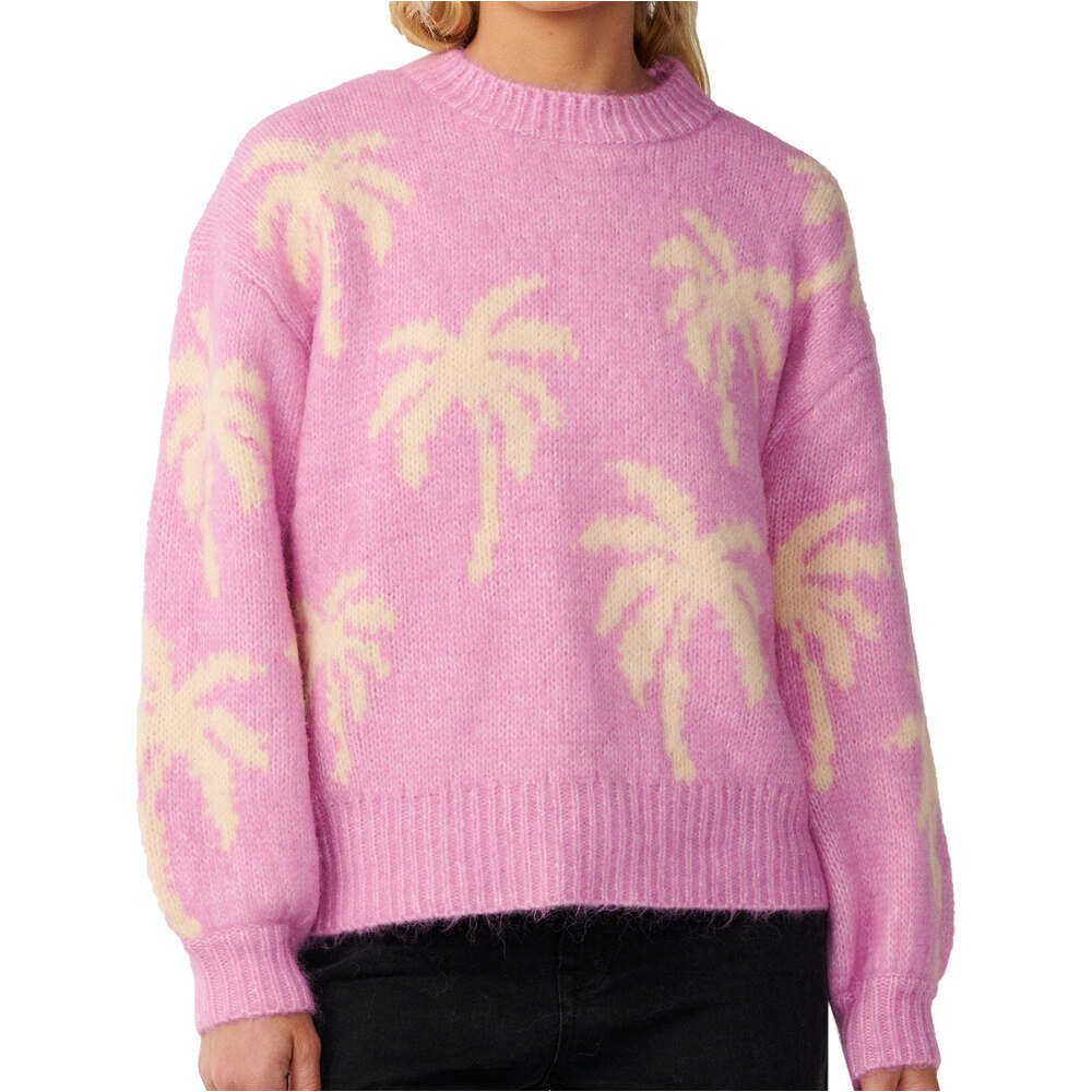 Rip Curl jersey mujer RETRO SWELL PALM JACQUARD CREW vista frontal