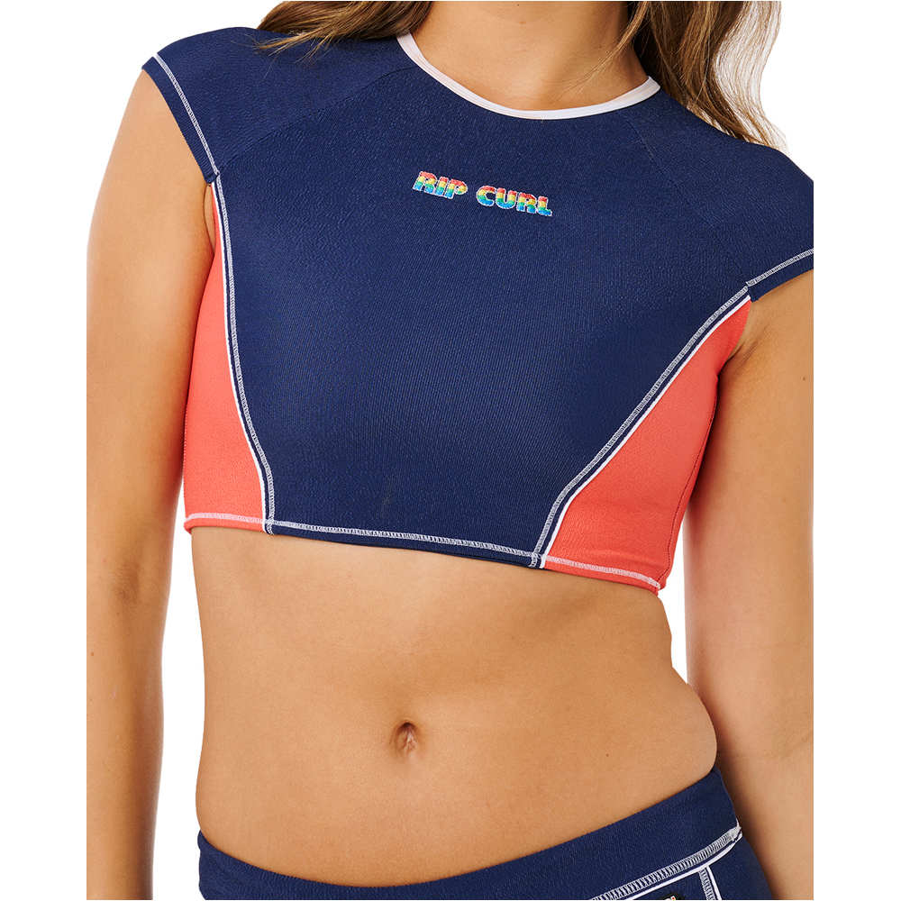 Rip Curl parte de arriba bikini SURF TIDE CROP SS RV vista detalle