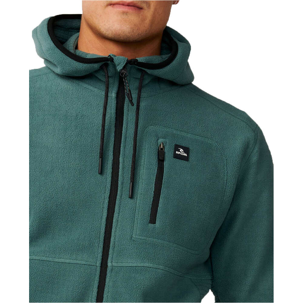 Rip Curl sudadera hombre DEPARTED POLAR FLEECE ZIP THRU vista detalle