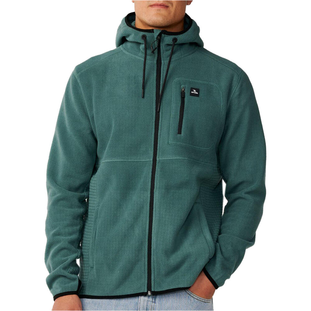 Rip Curl sudadera hombre DEPARTED POLAR FLEECE ZIP THRU vista frontal