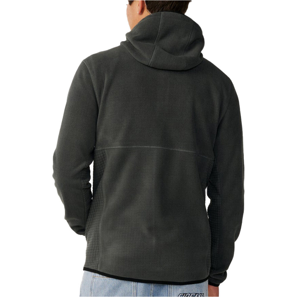Rip Curl sudadera hombre DEPARTED POLAR FLEECE ZIP THRU vista trasera