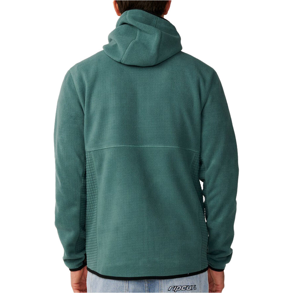 Rip Curl sudadera hombre DEPARTED POLAR FLEECE ZIP THRU vista trasera