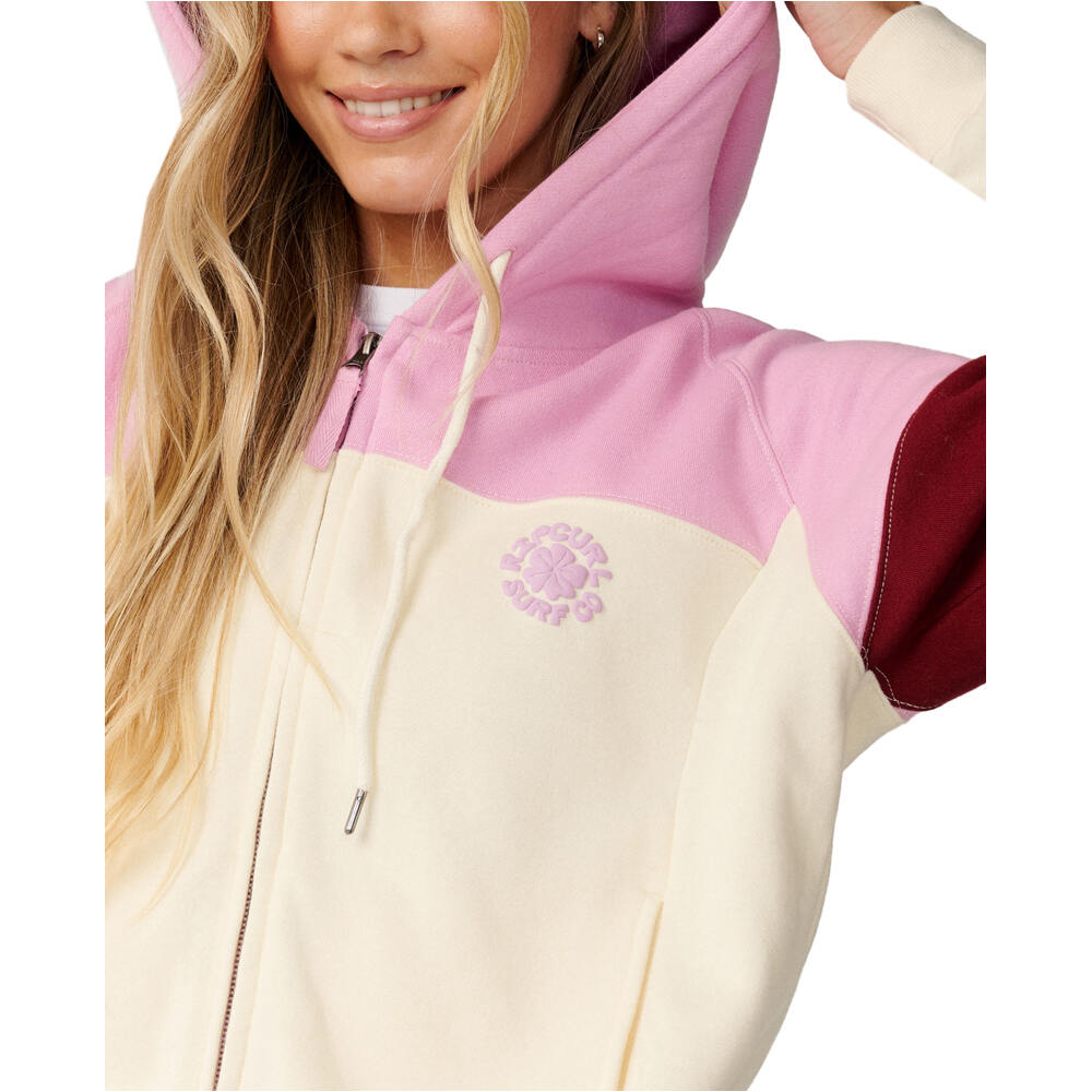 Rip Curl sudadera mujer PARTY WAVE COLOUR BLOCK Z/T vista detalle