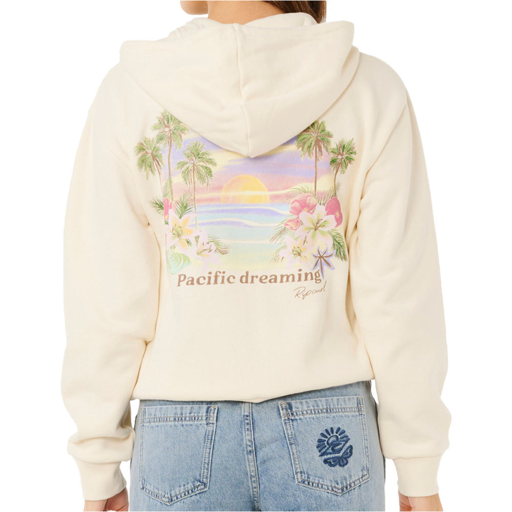 Rip Curl sudadera mujer POOLSIDE ZIP THRU RELAXED HOOD vista trasera