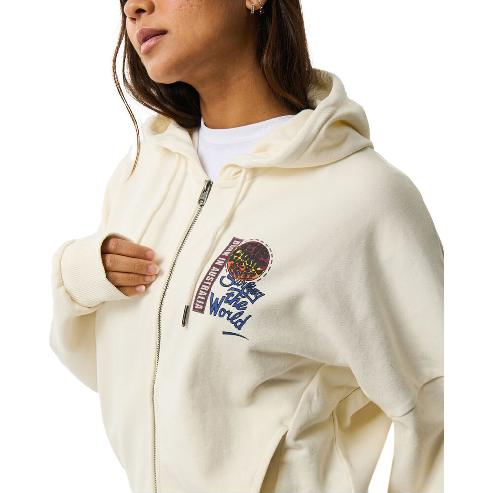Rip Curl sudadera mujer SURF THE WORLD ZIP THRU vista detalle