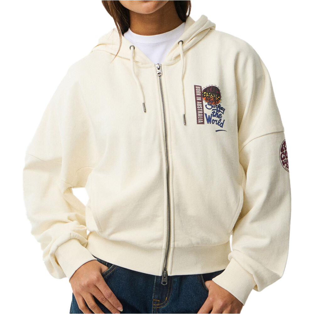 Rip Curl sudadera mujer SURF THE WORLD ZIP THRU vista frontal
