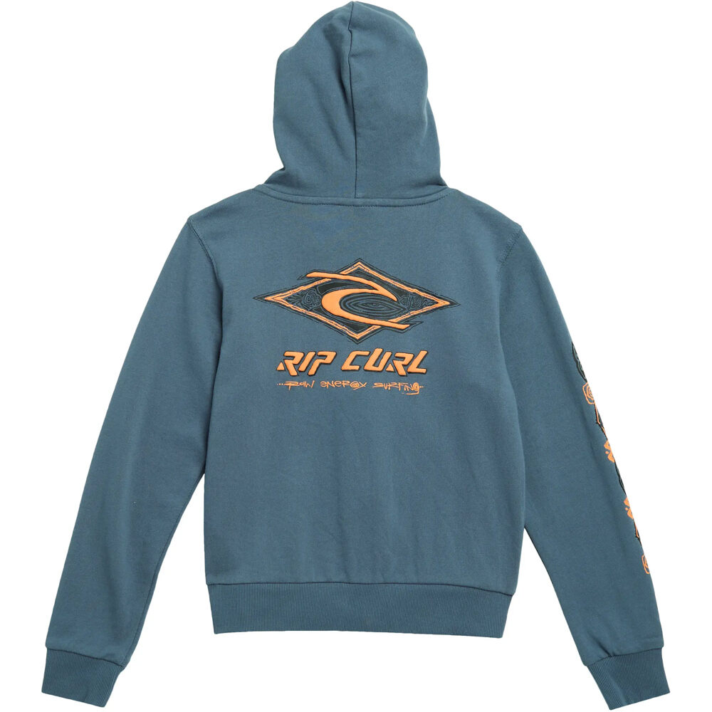 Rip Curl sudadera niño RAW ENERGY ZIP THRU HOOD -BOY vista trasera