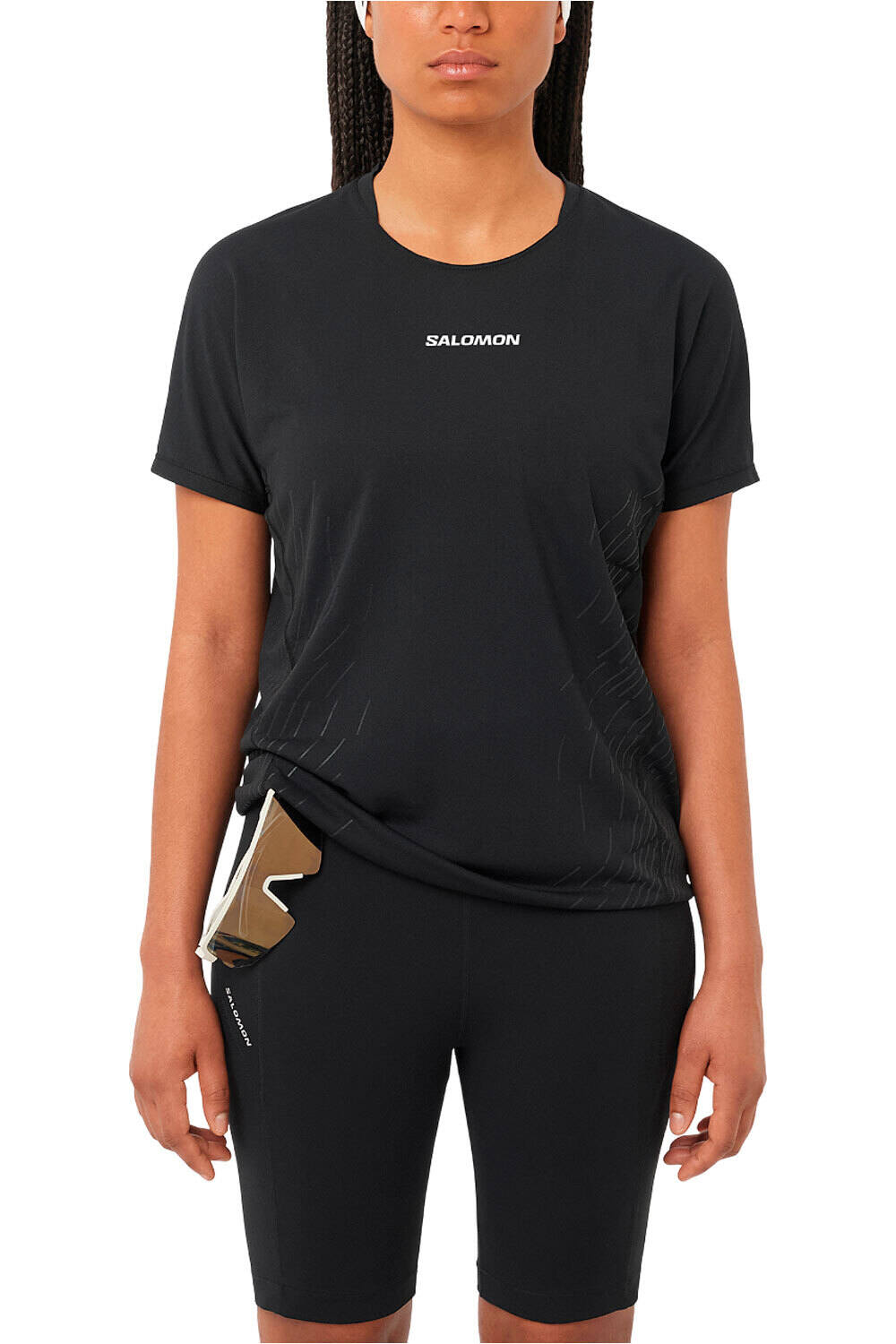 Salomon camiseta entrenamiento manga corta mujer SENSE AERO SS TEE GFX W vista frontal