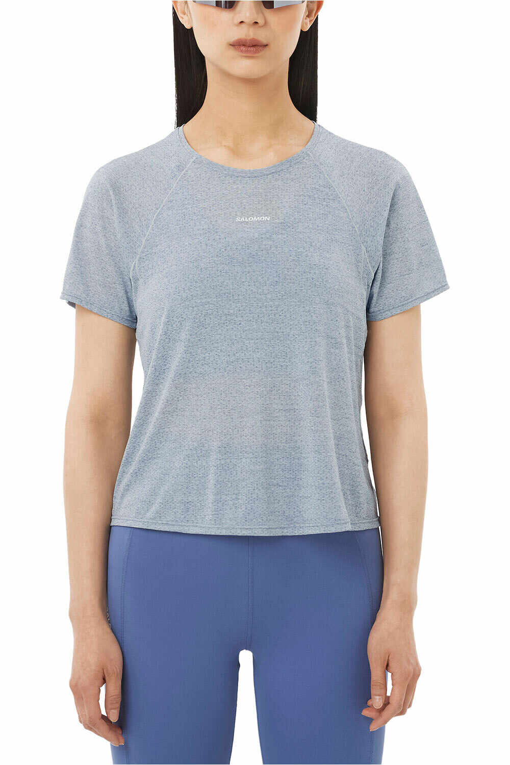 Salomon camiseta entrenamiento manga corta mujer SHKout AIR CROPP SS TEE W vista frontal