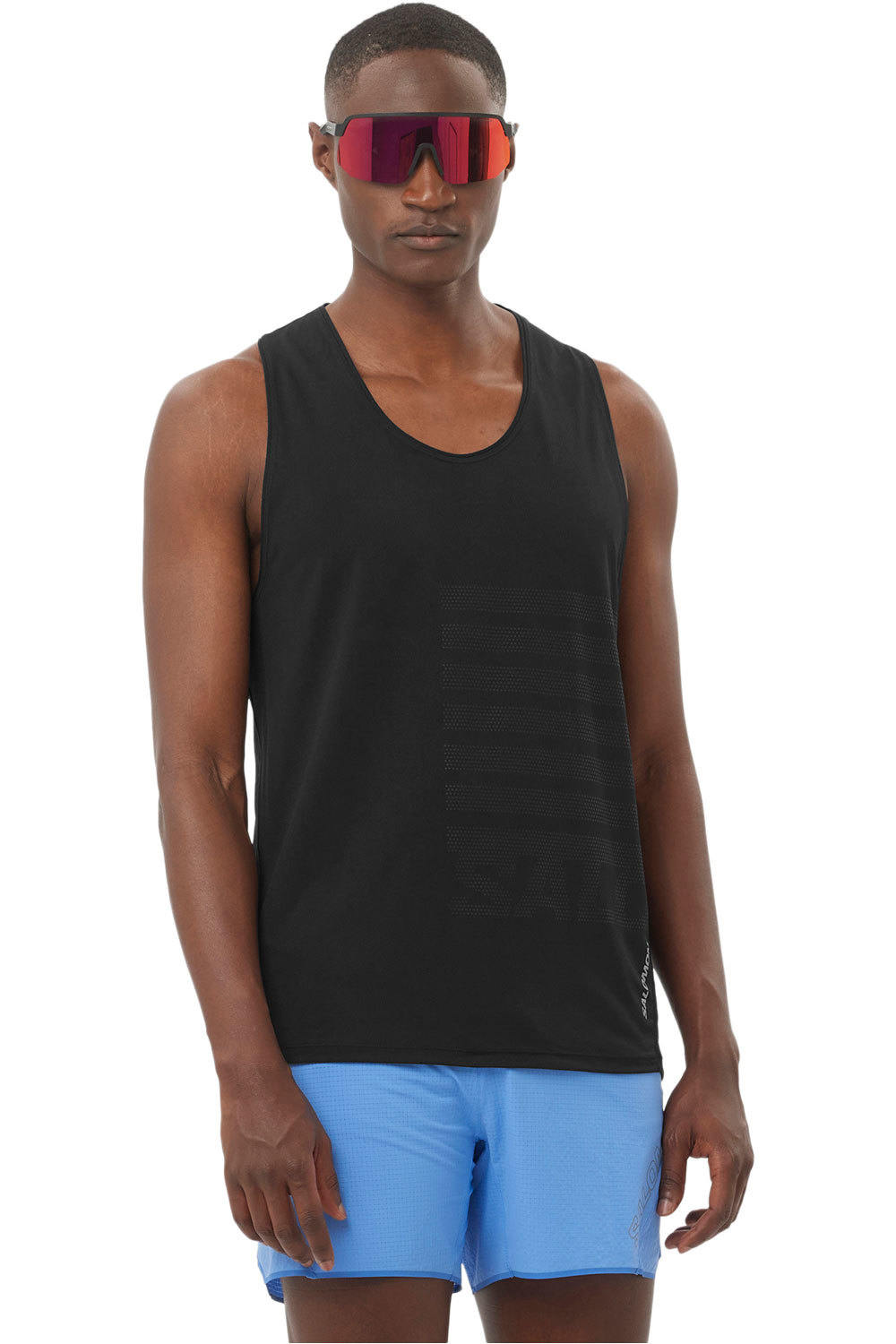 Salomon camiseta entrenamiento tirantes hombre SENSE AERO SINGLET GFX M vista frontal